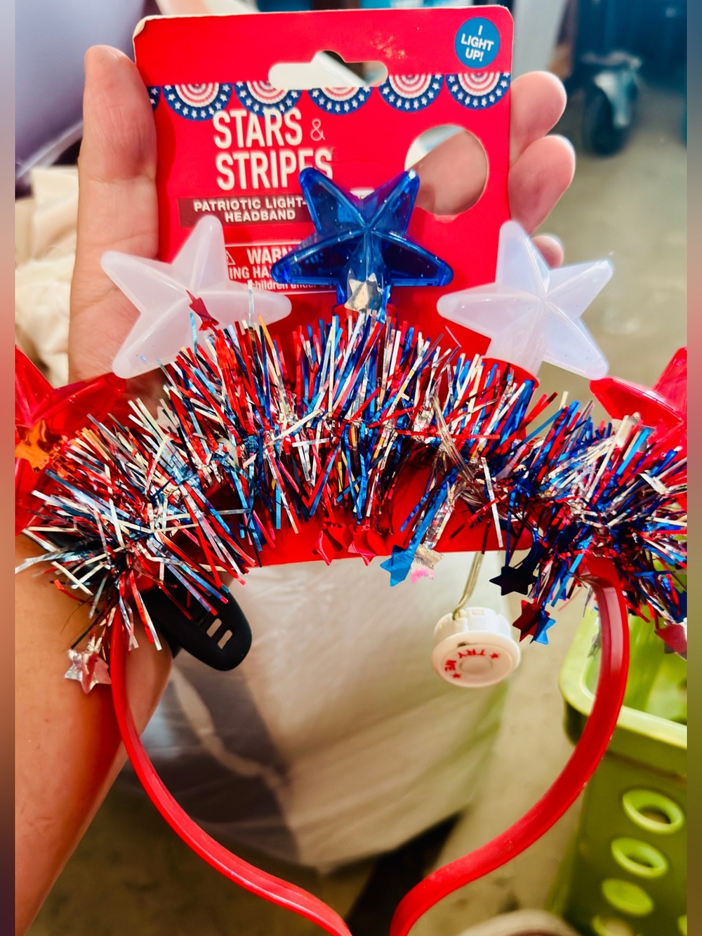 Kids Patriotic Light-Up Headband - Red/White/Blue